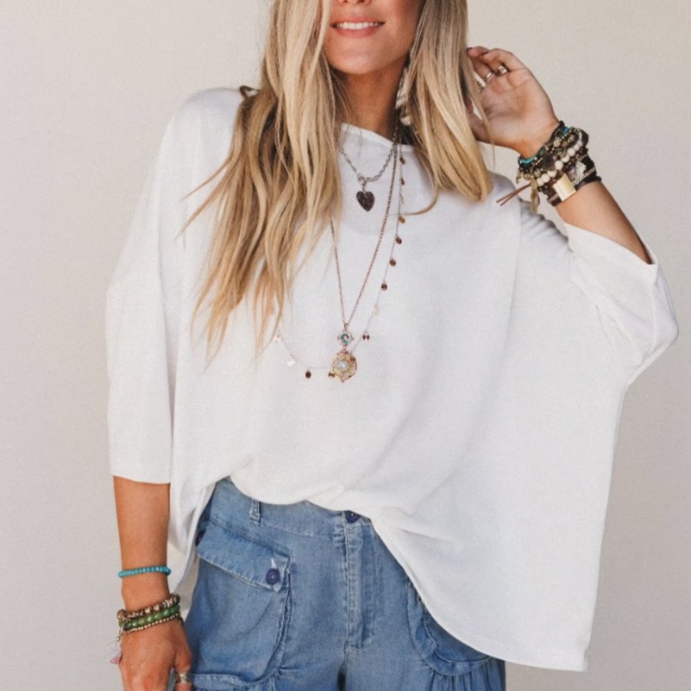 Three Bird Nest / The Nest Cozy Oversized Tee in Ivory